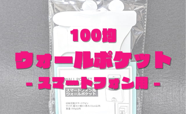 【壁掛けホルダー】100均キャンドゥ「スマートフォン用ウォールポケット」