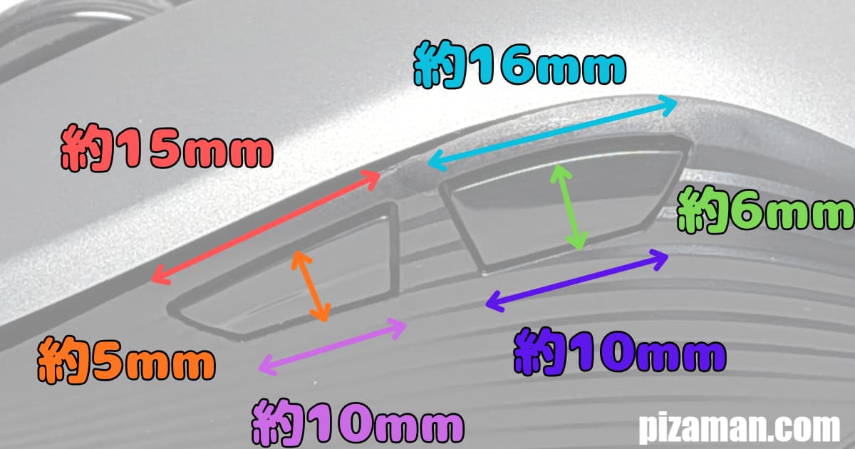 サイドボタンのサイズを図解